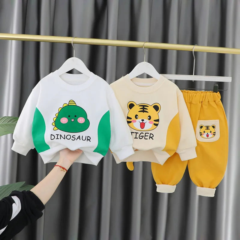 New Spring Autumn Baby Clothes Children Boys Girls Cartoon T-Shirt Pants 2Pcs/Sets Toddler Casual Costume Infant Kids Tracksuits