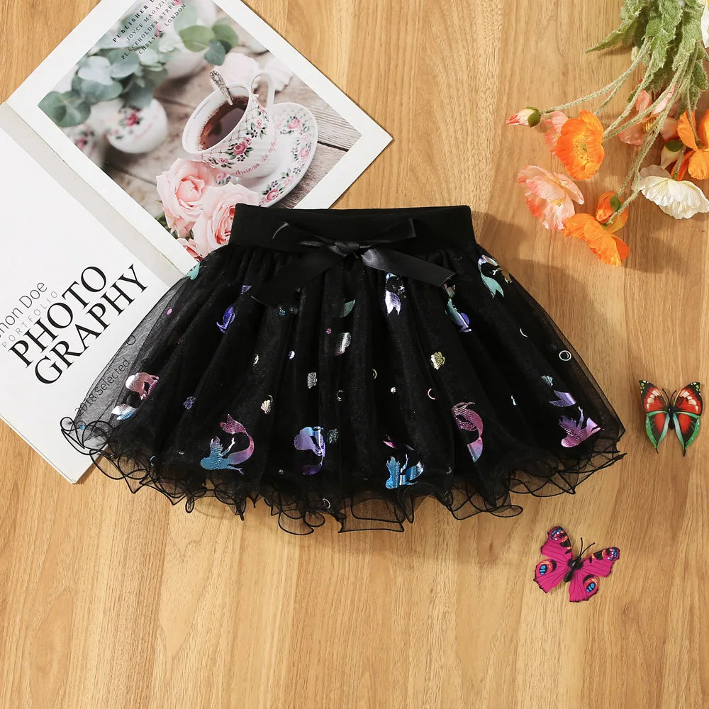 Summer New Sweet And Cute Baby Girl Skirt, Cartoon Fish Print Children'S Clothing Suitable For Babies Aged 6 Months To 3 Years