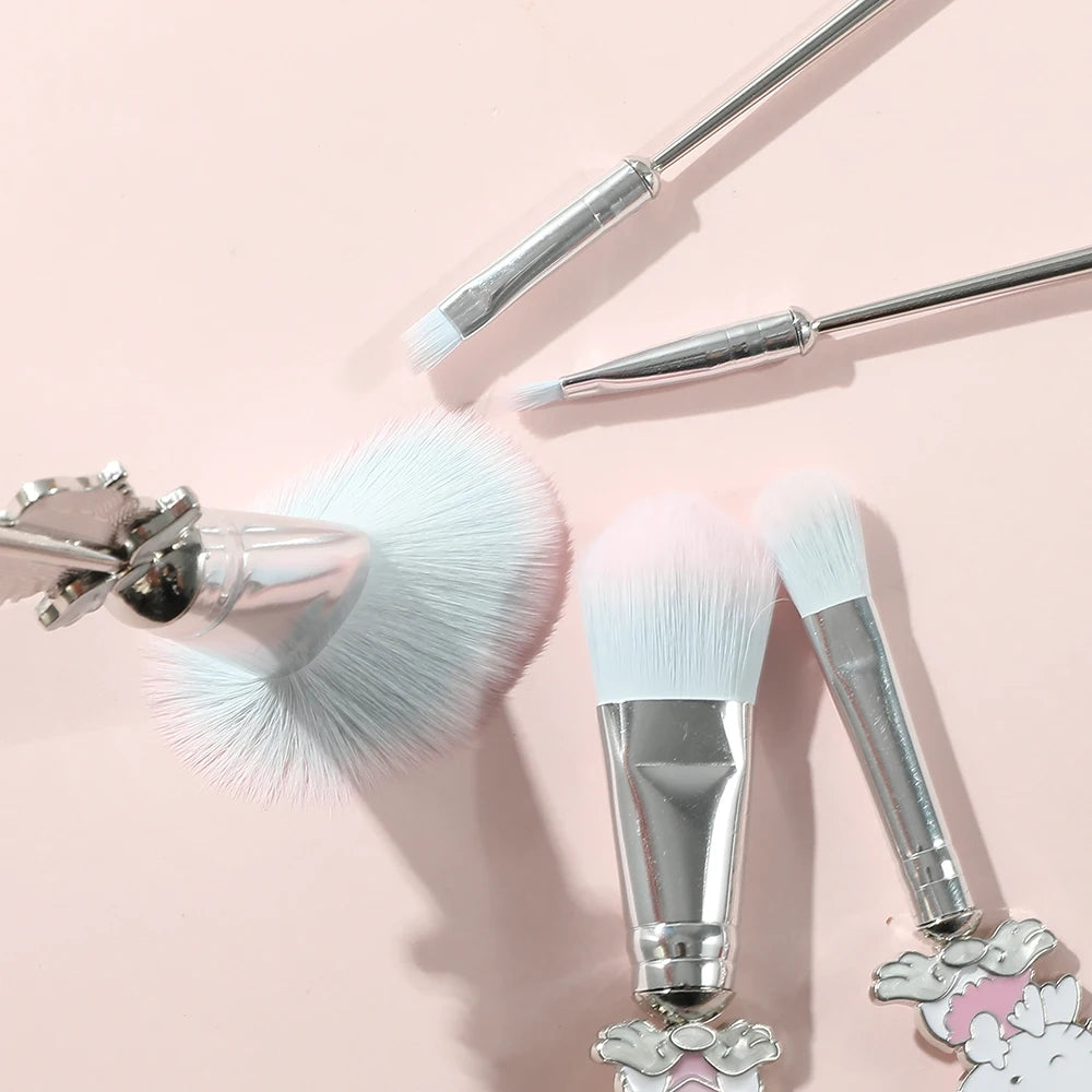 5pcs cute style Holor Kitty makeup brush, super soft Holo Kitty Angel series brush, pink, silver optional, perfect birthday gift