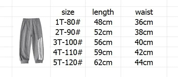 Autumn 1-5Year Baby Trousers Boy Cotton Pants Fashion Spring Girl Striped Pants Children Casual Kid Clothing