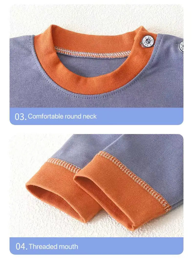 1pcs Children's Underwear Set Kids Soft Cotton Pajamas Boys Girls Baby Spring Autumn Cute Cartoon Long Sleeve Home Sleepwear