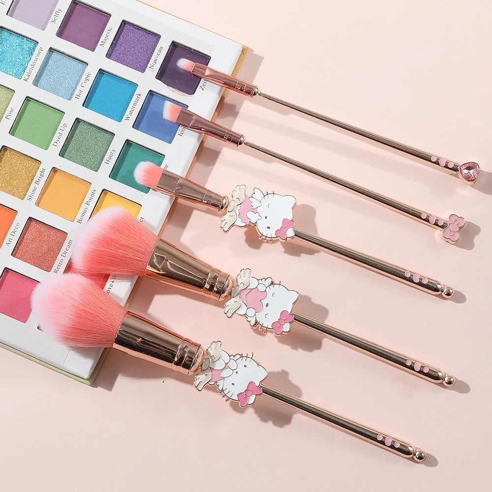 5pcs cute style Holor Kitty makeup brush, super soft Holo Kitty Angel series brush, pink, silver optional, perfect birthday gift