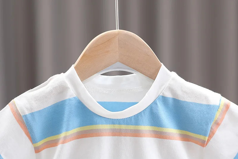 New Summer Baby Girl Clothes Suit Children Boys Striped T-Shirt Shorts 2Pcs/Sets Toddler Clothing Infant Costume Kids Tracksuits