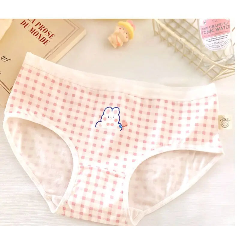 5PCS Kid Cotton Cartoon Antibacterial Panties Girls Thin Breathable Soft Briefs 3+y Young Child Underwears Toddler Cute Knickers