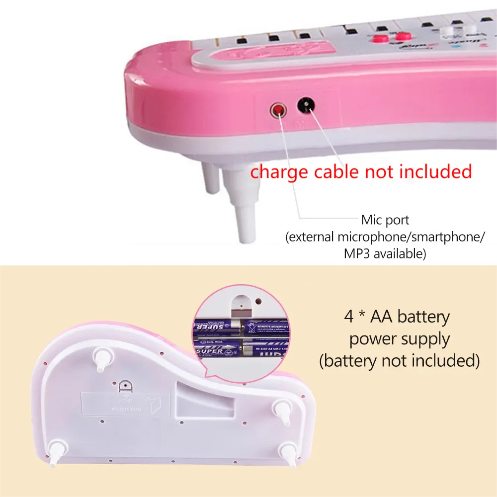 37 Keys Kids Electronic Piano Organ keyboard with Microphone Education Toys Musical Instrument Children Boy Girl Gifts