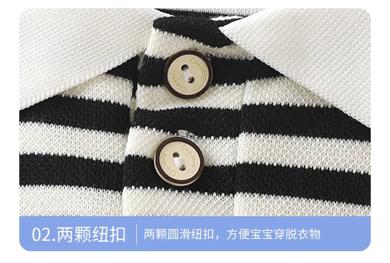1 to 10 Years Boys Polo Shirts Autumn Winter Tops for Kids Long Sleeve Children T-shirts Stripe Blouse Baby Tees Toddler Outfits