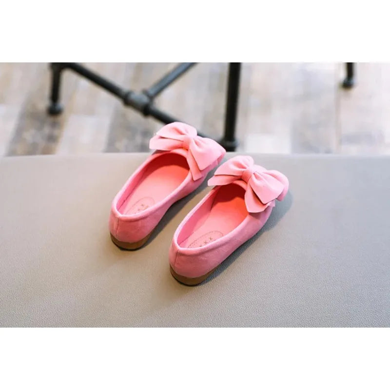 2025 New Fashion Girls Shoes PU Leather With Big Bowtie Candy Color Children Sandals Slip-on Kids Casual Shoes 21-36 Soft Hot