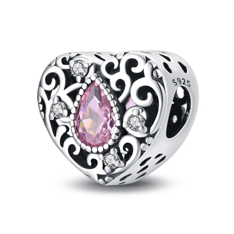 Hot Sale Charms Beads 925 Sterling Silver Pink Perfume Bottle Letter Luminous Firefly Tarot Card Beads Fit DIY Bracelets Jewelry