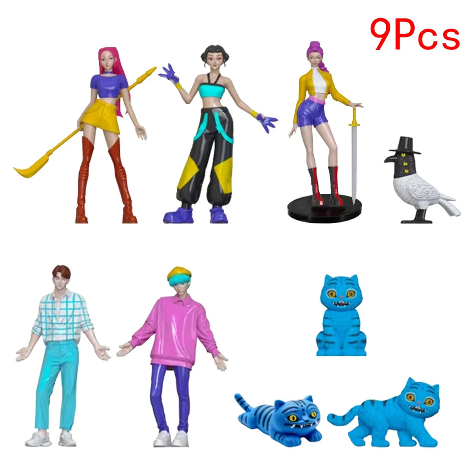 5-18pcs/Set Kpop Demon Hunters Action Figure Toy Derpys Tiger Rumi Mira Zoey Sussy Figurine Doll For Fans Gift Birthday Gifts