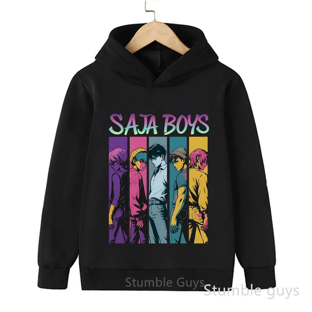 Fashion Casual Kpop Demon Hunters Hoodie Set Boys Girls Kids Autumn Anime Sweatshirts Trucksuit Wear