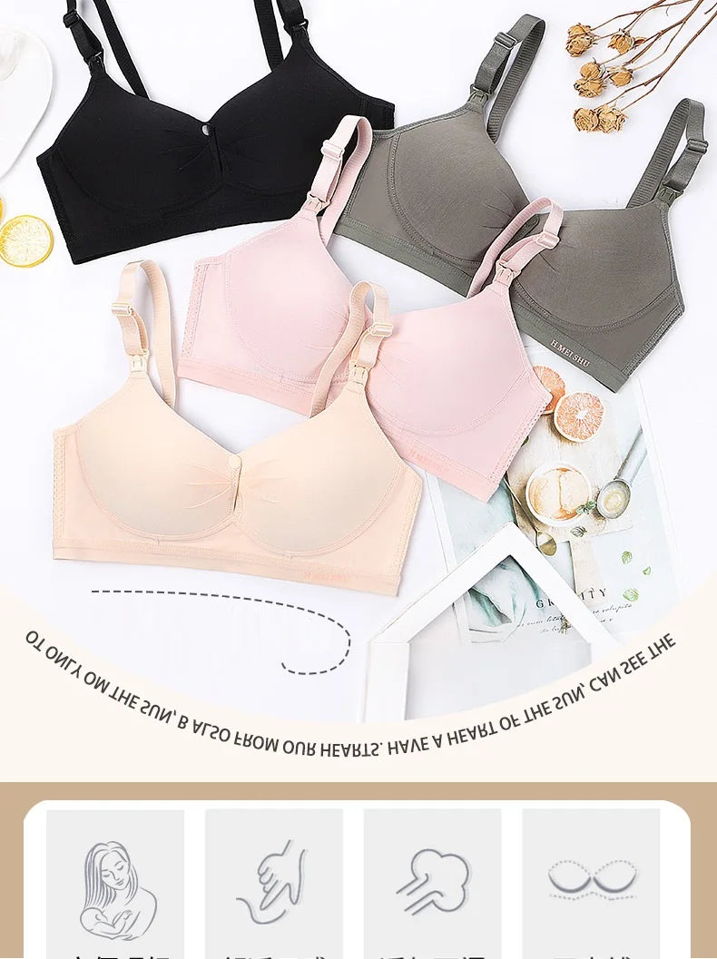 Maternity Nursing Bra Breastfeeding Bra for Soutien Gorge Allaitement Pregnant Women Underwear Pregnancy Clothes Front Wire Free