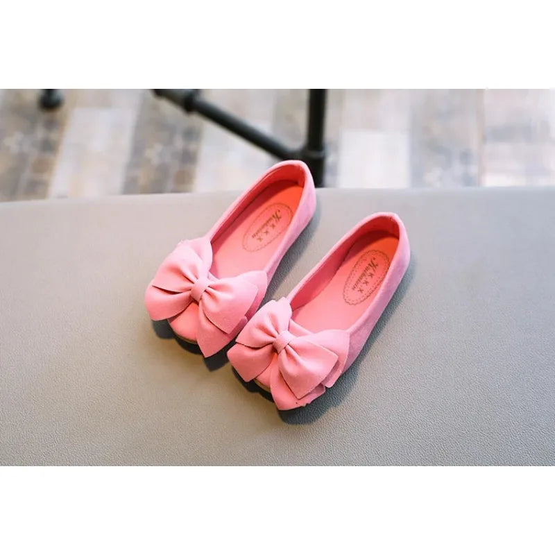 2025 New Fashion Girls Shoes PU Leather With Big Bowtie Candy Color Children Sandals Slip-on Kids Casual Shoes 21-36 Soft Hot