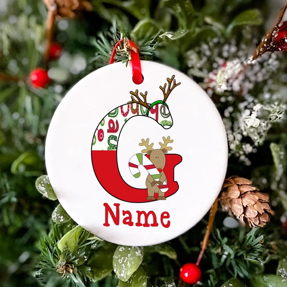 Personalized Christmas Baby Ornament Custom Name Toddler Xmas Ceramic Ornament Baby Photo Prop Ornament Christmas Keepsake Gift