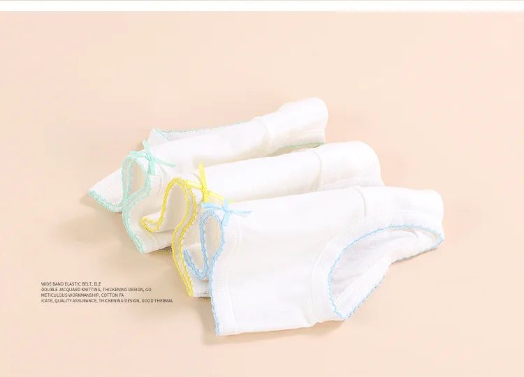 6 Pack Girls Cotton Underwear - 100% Pure Cotton Breathable Comfortable Kids Panties - Soft White Toddler Underwear for Girls -