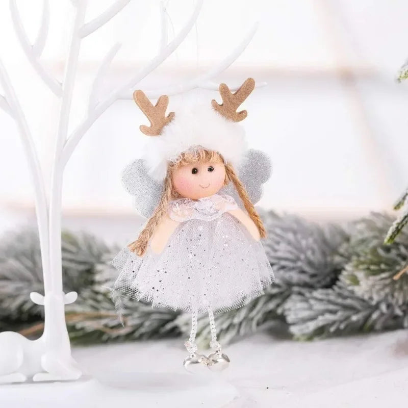 Christmas Tree Plush Ornaments Hanging Angel Christmas Tree Door Wall Hanging Decoration House Ornaments Angel Doll Toy