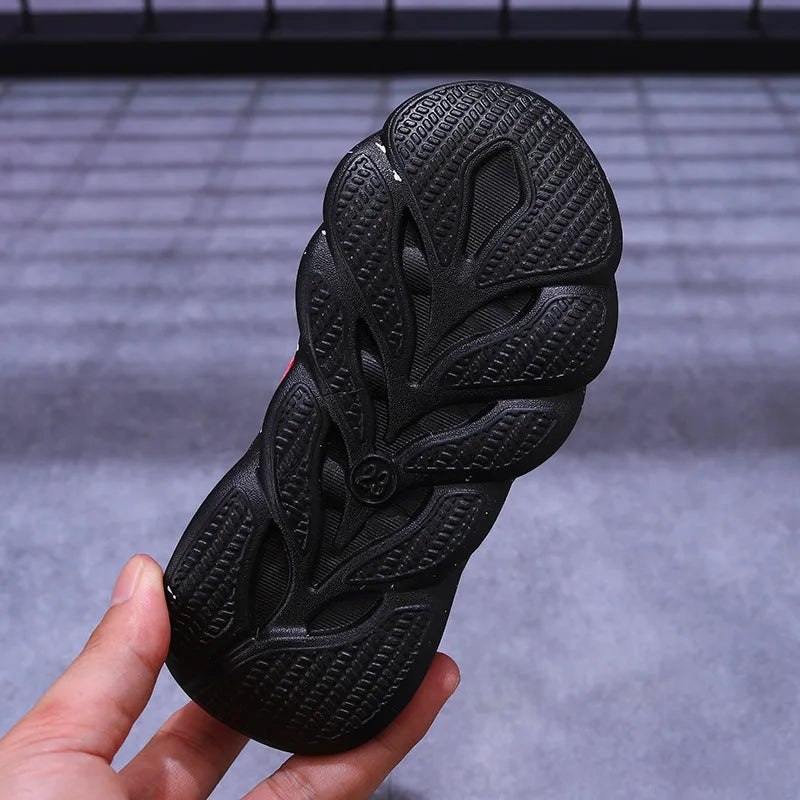 Disney LED Casual Sneakers Spider-Man Red Black For Spring Boys Mesh Outdoor Shoes Children Lighted Non-slip Shoes Size 21-30