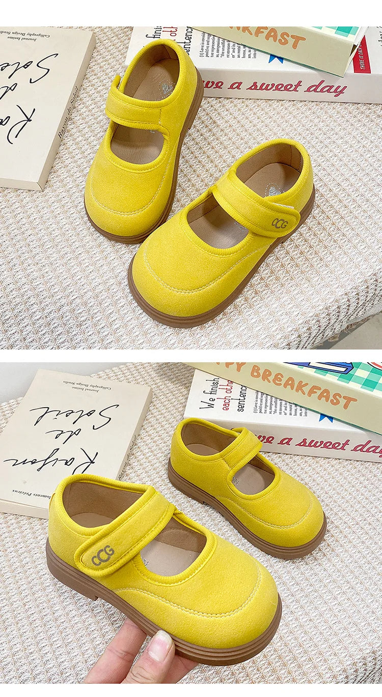 Girls' Leather Shoes 2025 Spring Autumn New Fashion Breathable Princess Shoes Lightweight Comfortable Luxury Child Casual Flats