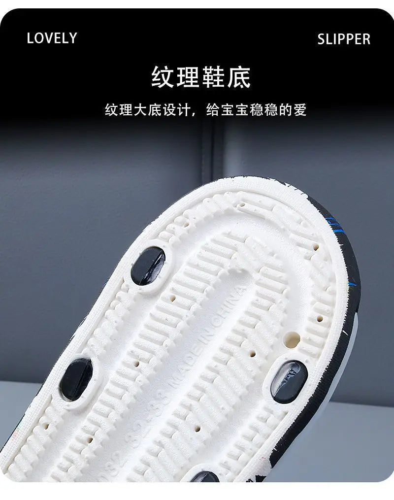 Disney Spider-Man Children's Slippers Non-slip Cartoon Light Soft Soled Slippers For Boys LED Light Luminous Children's Summer S