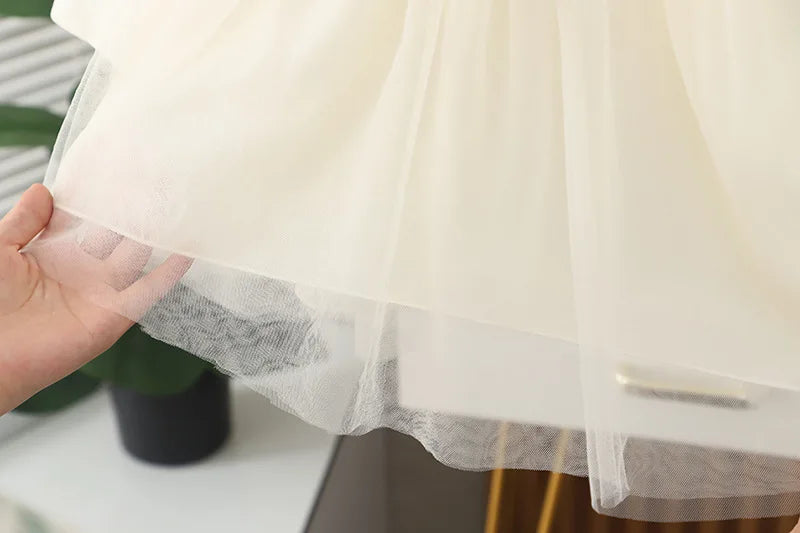 Autumn New Sweet Bow Baby Girl Dress, Princess Style Children'S Clothing Suitable For Babies Aged 9 Months To 3 Years Old