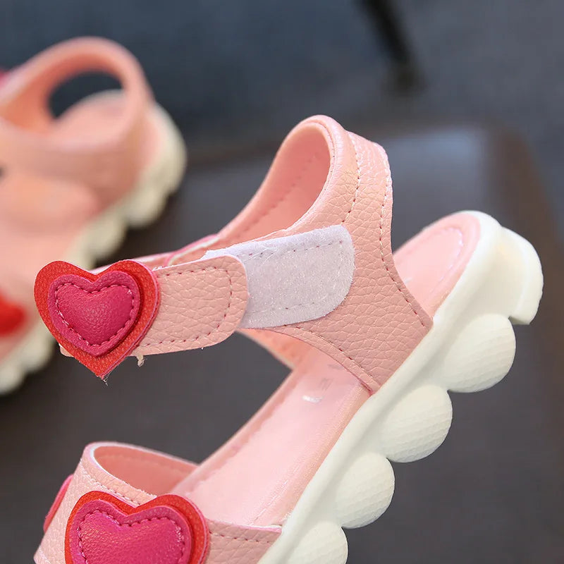 Sandalias New Children Sandals for Girls Korean Fashion Open Toe Anti Slip Beach Sandals Casual Comfortable Soft Sole Kids Shoes