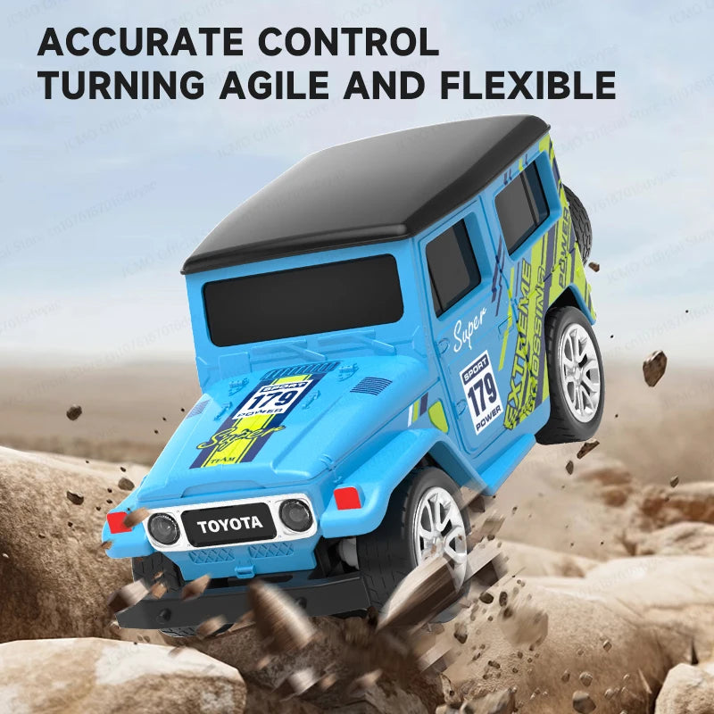 JCMO Mini RC Car 1:64 App/2.4Ghz Remote Control Desktop Small Portable Toy Off Road Vehicle Alloy Carshell For Children Gift New