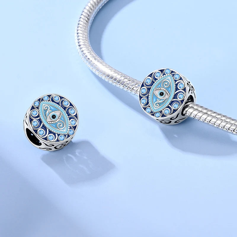 Hot Sales 925 Sterling Silver Charms Beads Devil's Eye Fatima's Hand Cross Beads Fit Original Bracelet Women DIY Jewelry Gifts