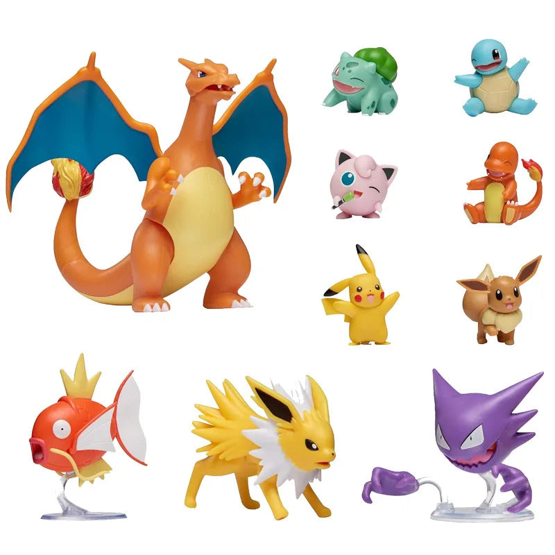 Pokemon Ultimate Battle Figures Pikachu Bulbasaur Eevee Pocket Monsters Battle Doll Anime Action Figurine Model Suit Toys Gifts