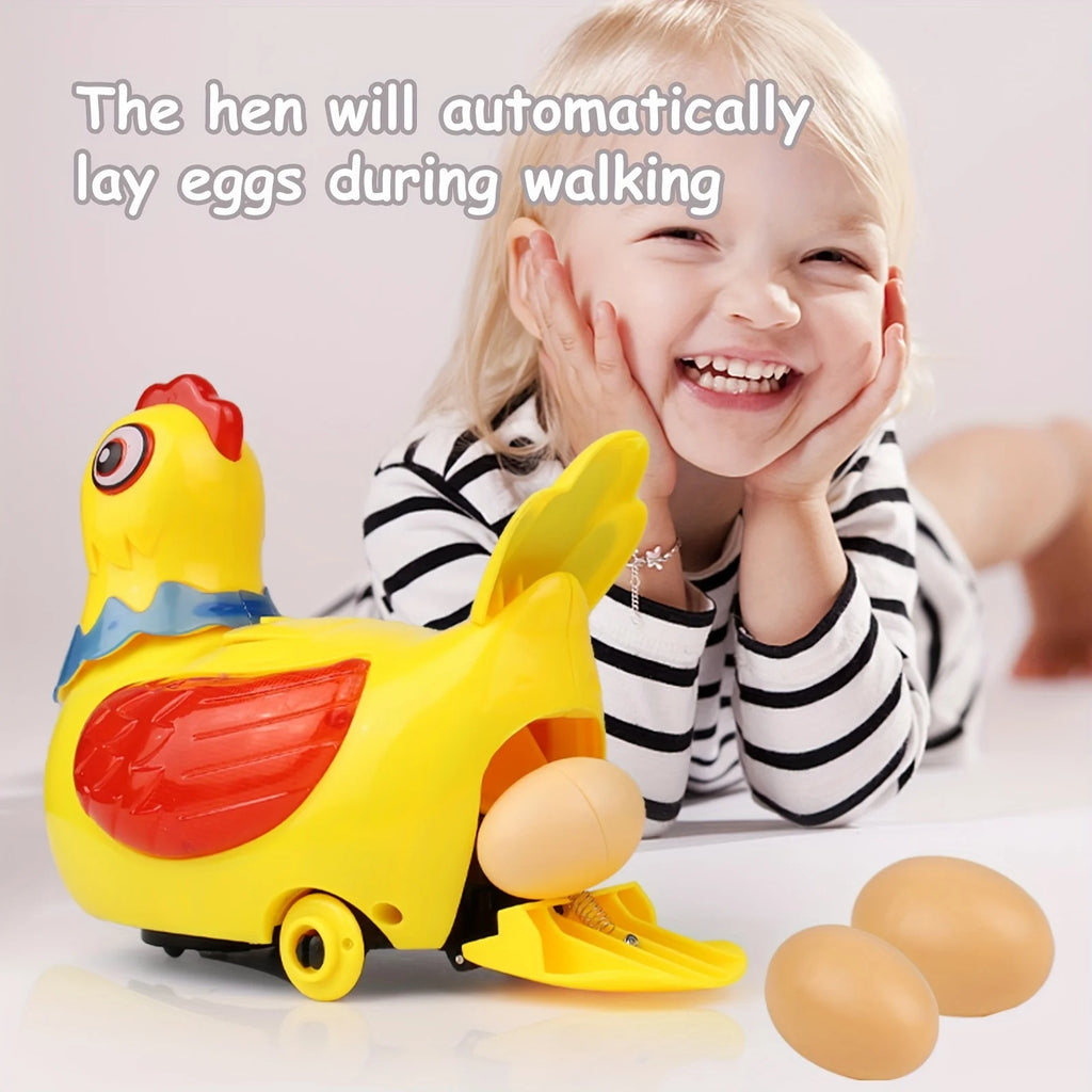Electric Laying Egg Chicken Toy Doll with Sound Music Talking Walking Chicken Singing Dancing Chick Toy Easter for Boys Girls