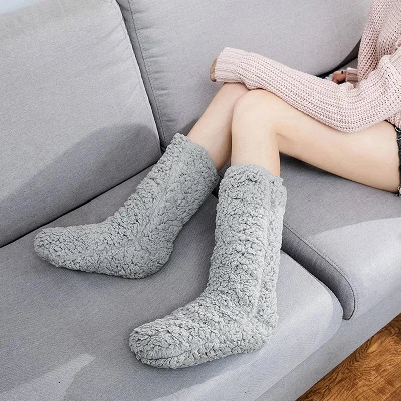 Thick Thermal Socks Men Women Winter Warm Home Soft Thickened Plus Velvet Sleeping Anti Slip Floor Slipper Sock Valentines Day