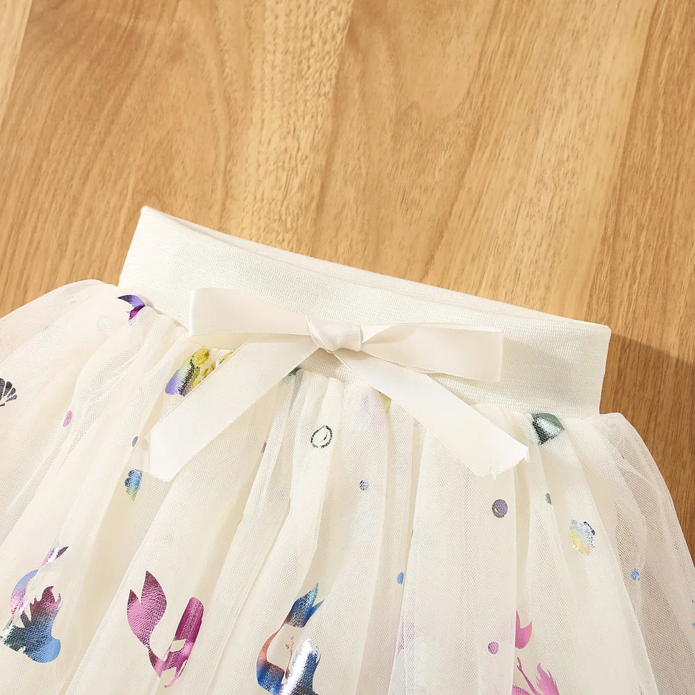 Summer New Sweet And Cute Baby Girl Skirt, Cartoon Fish Print Children'S Clothing Suitable For Babies Aged 6 Months To 3 Years