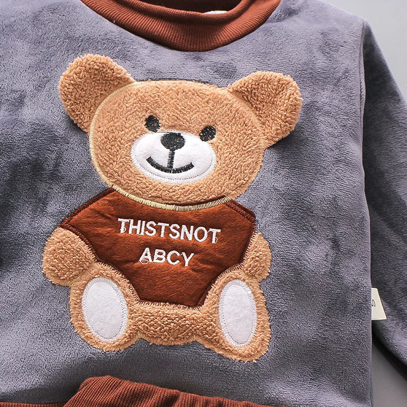 New Winter Baby Girls Clothes Suit Children Boys Thicken Warm Hooded Vest T-Shirt Pants 3Pcs/Set Toddler Costume Kids Tracksuits