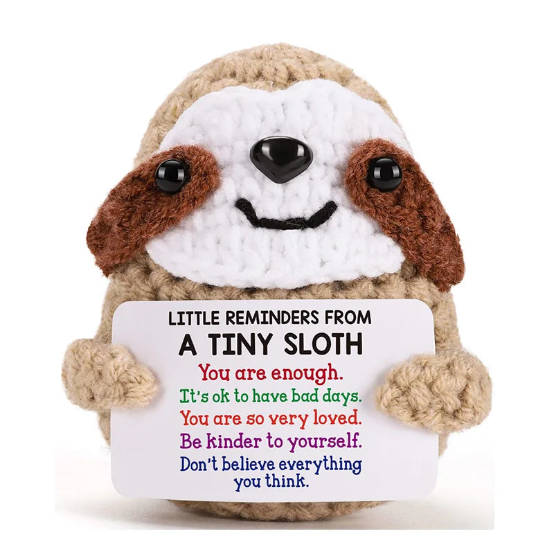 Inspirational Birthday Gift Handmade Ornaments Women Reminders Emotional Cheer Support Small Funny Cute Bradypode Knitted Sloth