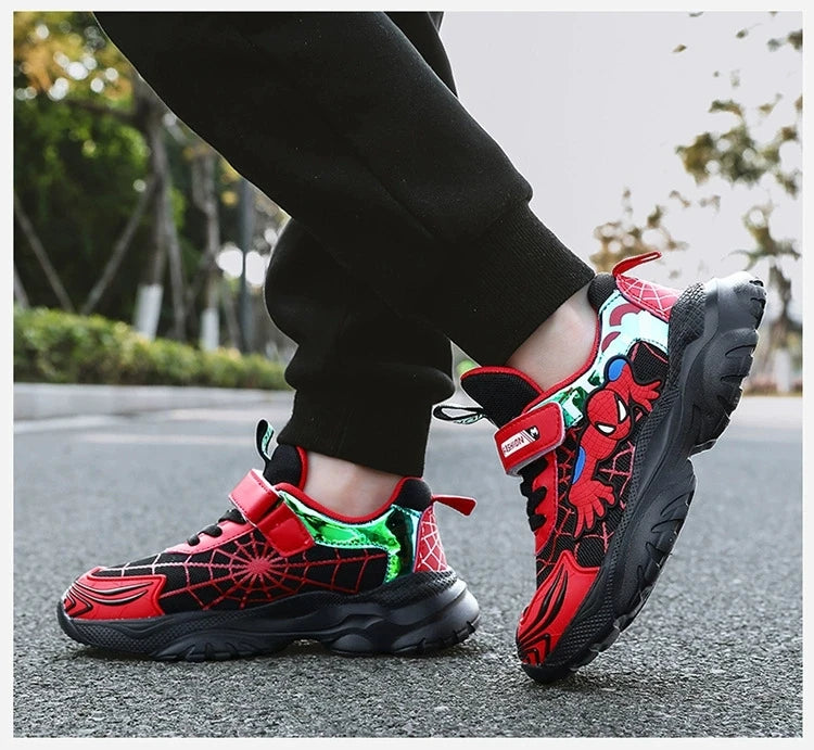 Disney Kids Sneakers Boys Tennis Shoes Comfortable Mesh Shoes Lightweight Outdoor Children's Sports Walking Black Blue Shoes