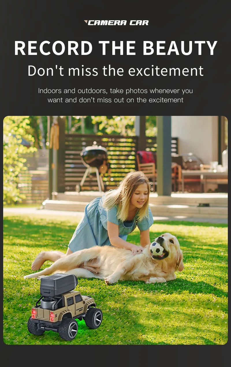 KF32 1:64 RC Mini Climbing Alloy Video Car With LED Light  and HD Camera Radio Remote Control Vehicle Toy for Kids Best Gift