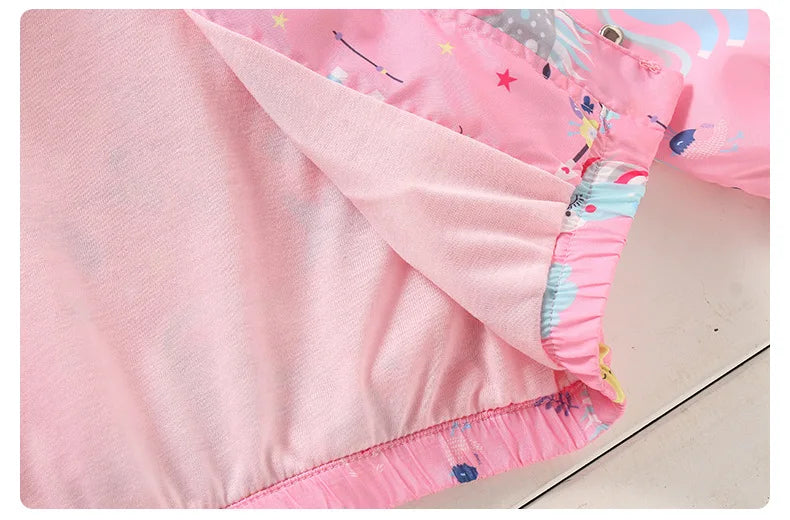 Fashion Kawaii Children's Jackets for Boys Girls Pink Blue Autumn Clothes 1 to 2 3 4 5 6 7 8 9 Years 2024 Kids Hoodie Waterproof