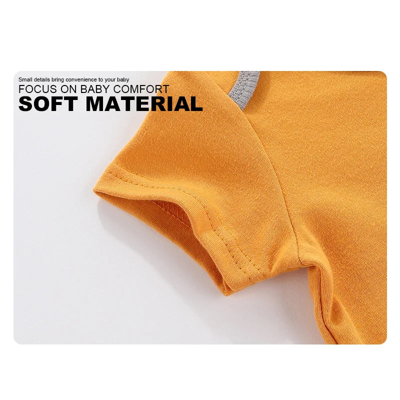 Kiddiezoom unisex 4-piece fashionable cartoon summer 100% pure cotton boys and girls jumpsuit newborn jumpsuit set