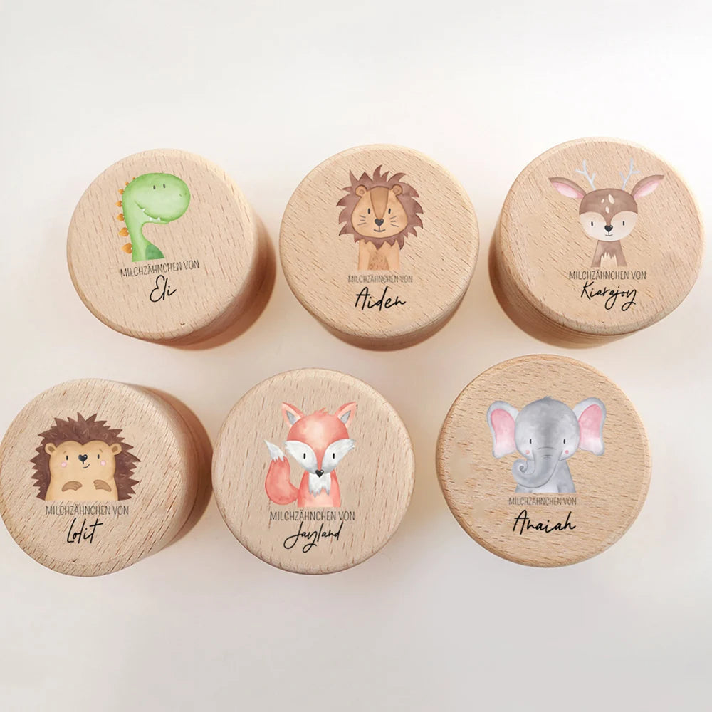 Customized Name Baby Tooth Box Baby Gift Birth Personalized Boys and Girls Wooden Trinket Child Tooth Fairy Box Christening Gift