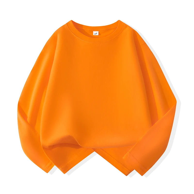 New children's long-sleeved T-shirt for boys, suitable for spring and autumn. Pure cotton upper garment for medium and large chi