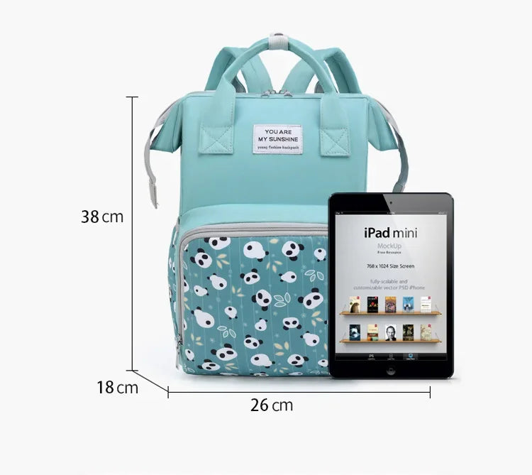 Mommy Bag Multifunctional Waterproof Insulated Backpack Large Capacity Maternity Travel Changing Bag Stroller Strap Schoolbag