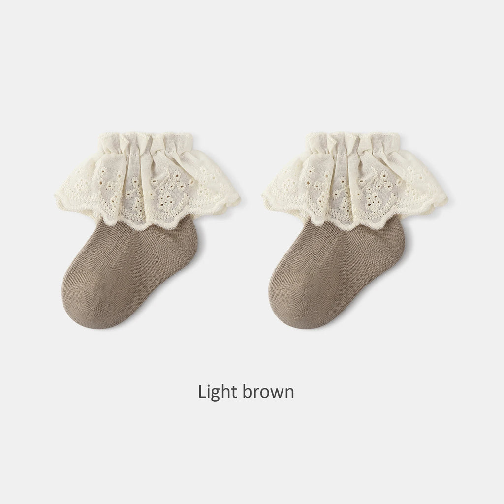 3/5 Pairs Kids Girls Socks Princess Lace Kids Socks For Girls Children Girls Socks Newborn Tube Socks For Girls