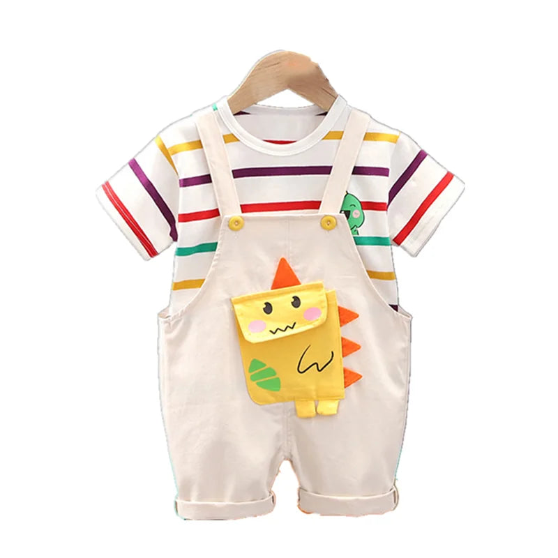 New Summer Baby Boys Clothes Suit Children Short Sleeved T-Shirt Shorts 2Pcs/Sets Kids Clothing Toddler Casual Cotton Costume