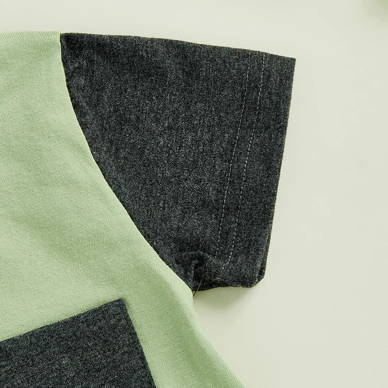 Infant Boy Cotton Romper Short Sleeve Round Neck Striped Jumpsuit Toddler Playsuit Summer Outfit for Newborns