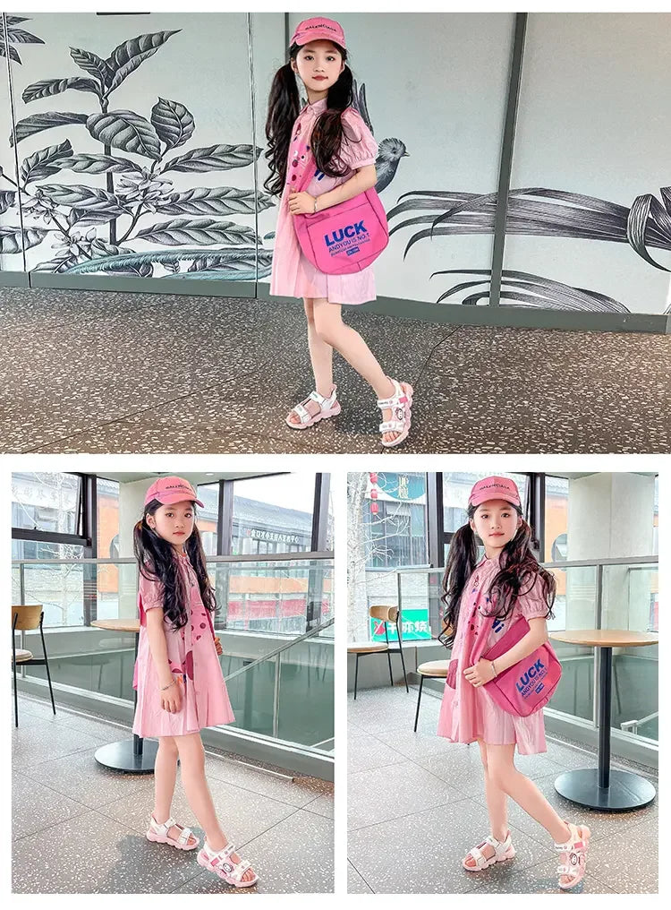 Summer Bestsellers Sanrio Kuromi's New Cute Color-blocked Flat Mesh Breathable and Anti-slip Cartoon Flip-flops for Girls