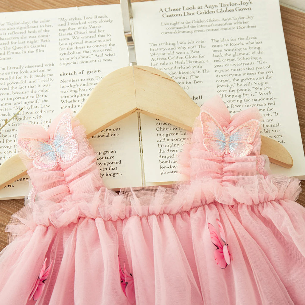 9 Months -3 Years Old//Summer New Baby Girl Princess Dress, Butterfly Wing Suspender Children'S Clothing For Birthday Parties
