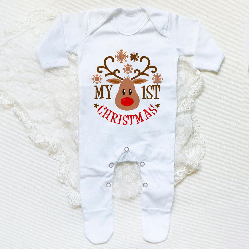 First Christmas Babygrow Sleepsuit Xmas Infant Sleepsuit Boys Girls Cute Clothes Toddler Christmas Gift Baby Xmas Party Outfits