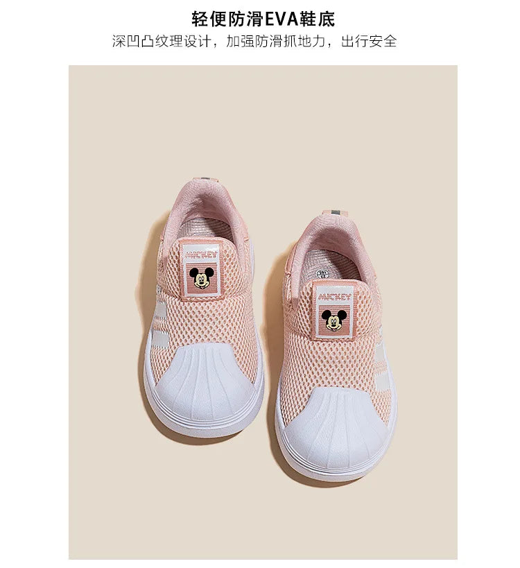 Disney Casual Shoes For Baby Boy Girl Brand Children Sneaker Mickey Mouse Kids Sports Black Shoes Toddler Walking Shoes Size 32