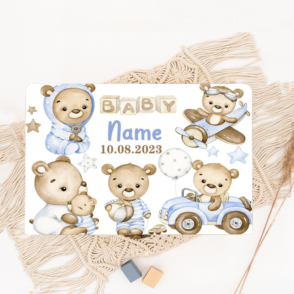 Personalized Baby Memory Box Custom Forest Animal Wooden Box Newborn Shower Gift Infant Birth Stats Present Baby Storage Box