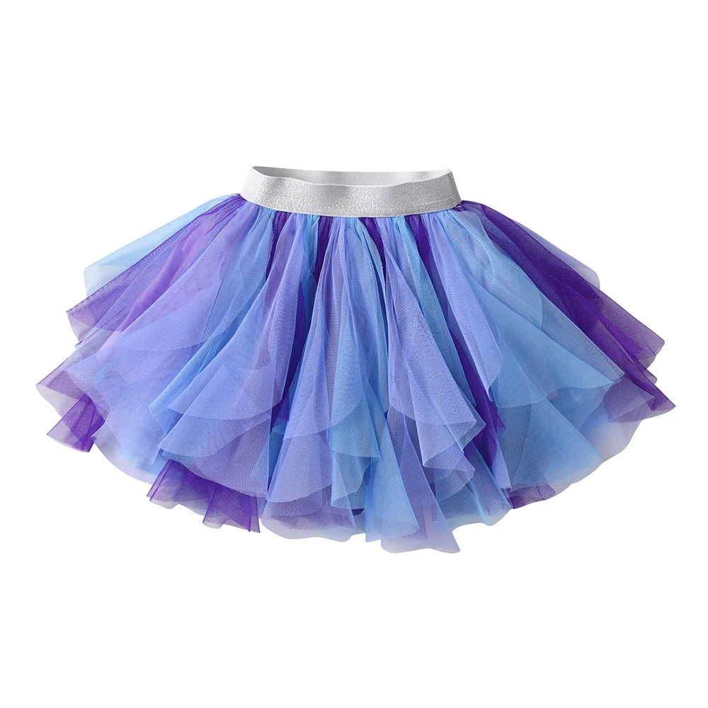 VIKITA Girls Tutu Skirts Kids Birthday Party Dance Princess Mesh Layered Tulle Cake Mini Performance Skirts Children Clothes