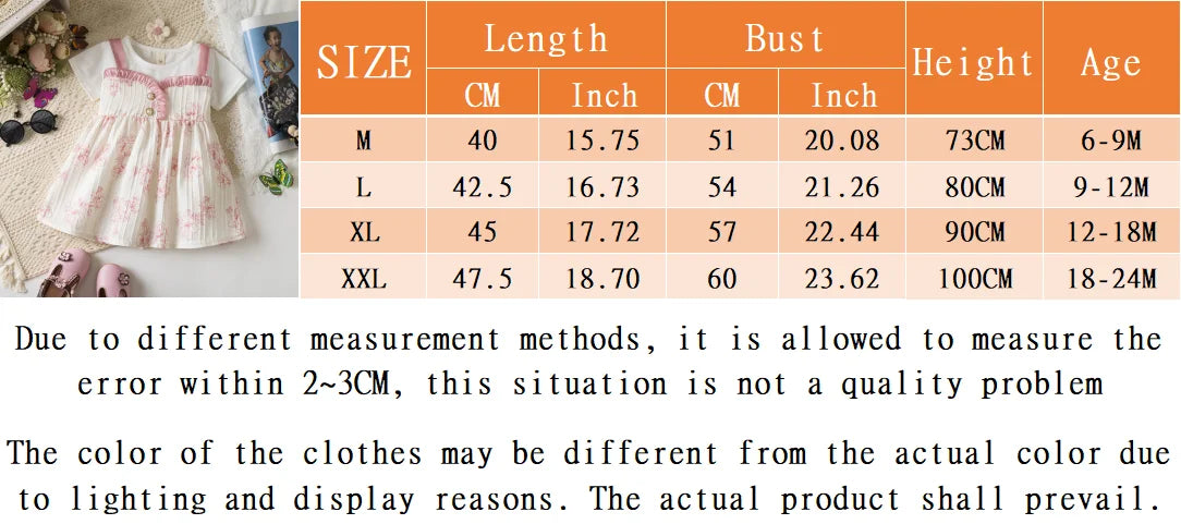 6-24 Months Summer New Soft And Comfortable Baby Girl Dress, Sweet Flower Children'S Short Sleeved Clothes