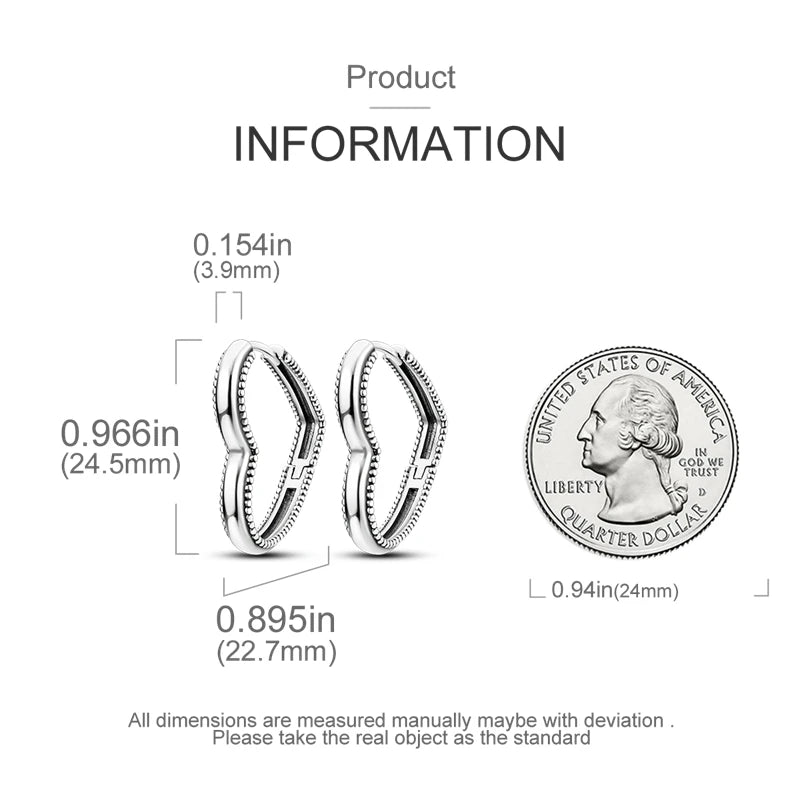 925 Sterling Silver Pave U Shape Heart Eardrop Earrings Hoop Earrings For Women Wedding Engagement For Girlfriend Birthday Gift